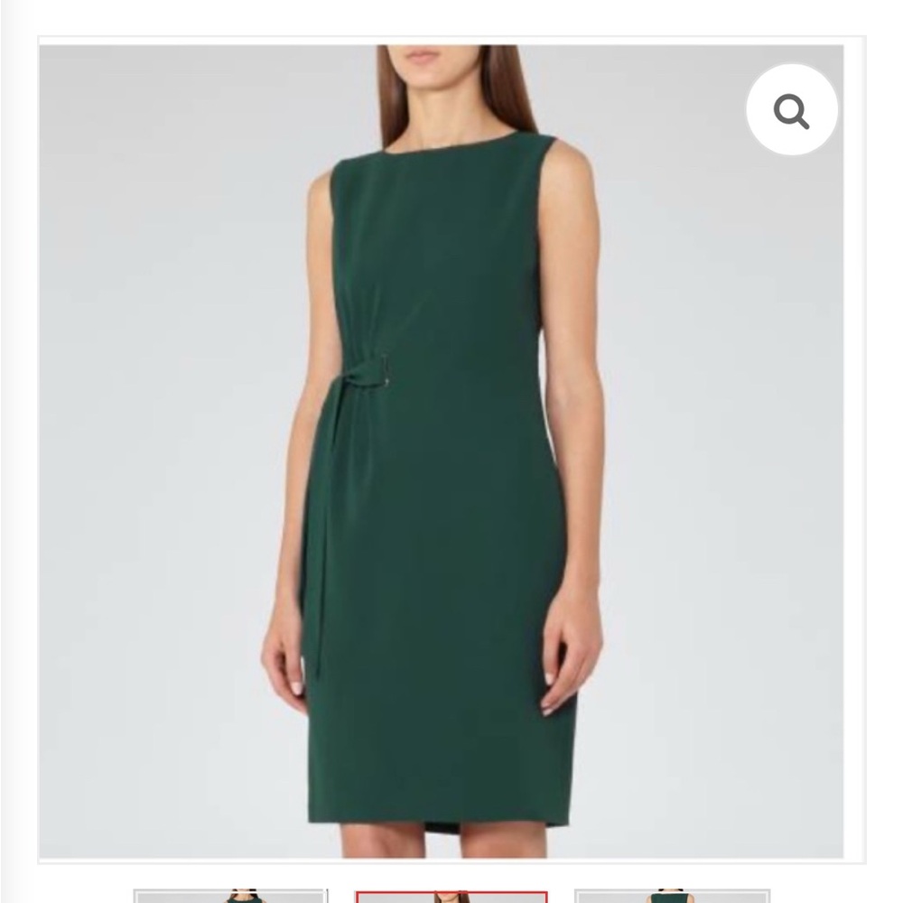 Reiss Forest Green Midi Dress
